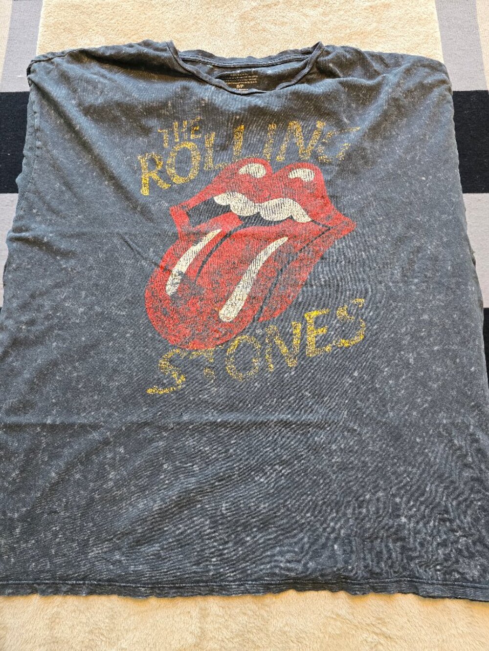 The Rolling Stones Vintage Graphic Tee Black Mineral Wash Sz S Bravado 2021
